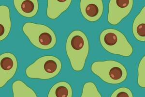 Avocado seamless vector pattern. Trendy childish pattern for decoration design, poster, textile. Simple vector illustration with vegetarian healthy food. Vector