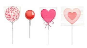 Lollipop candies in heart shape for Valentines day vector