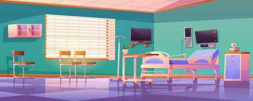 hospital sala interior con ajustable cama vector