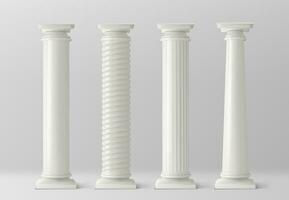 Antique columns set isolated on white background vector