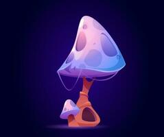 Fantasy mushroom, alien or magic unusual plant vector