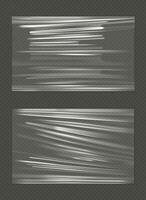 Stretched cellophane banner crumpl folded texture vector