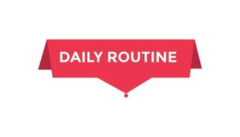 Daily routine button web banner templates. Vector Illustration