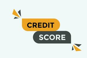 Credit score button web banner templates. Vector Illustration