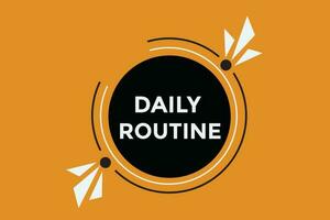 Daily routine button web banner templates. Vector Illustration