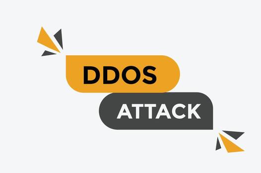 Ddos attack button web banner templates. Vector Illustration