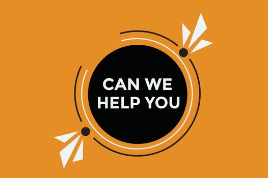 Can we help you button web banner templates. Vector Illustration