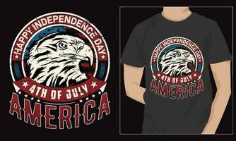 United states of american 4th july independence day t shirt design . Vector bald eagle