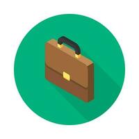 Briefcase left view icon vector isometric. Flat style vector illustration.