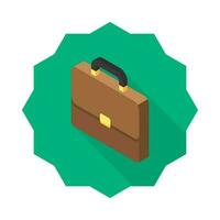 Briefcase left view icon vector isometric. Flat style vector illustration.