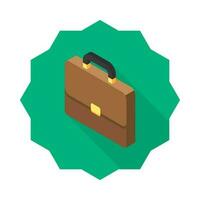 Briefcase left view icon vector isometric. Flat style vector illustration.