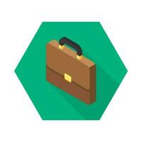 Briefcase left view icon vector isometric. Flat style vector illustration.