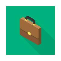 Briefcase left view icon vector isometric. Flat style vector illustration.