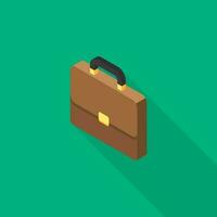 Briefcase left view icon vector isometric. Flat style vector illustration.