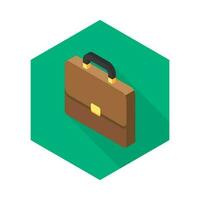 Briefcase left view icon vector isometric. Flat style vector illustration.