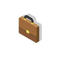 Briefcase left view Shadow icon vector isometric. Flat style vector illustration.