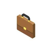 Briefcase left view White Background icon vector isometric. Flat style vector illustration.