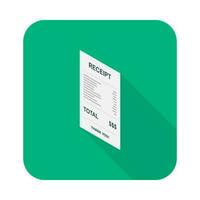 Receipt paper, bill check, invoice, cash receipt. Left view isometric icon. shop receipt or bill, atm check with tax or vat. vector