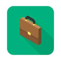 Briefcase left view icon vector isometric. Flat style vector illustration.