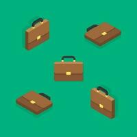 Briefcase Isometric and Flat icon vector. Flat style vector illustration.