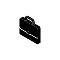 Briefcase left view White Outline icon vector isometric. Flat style vector illustration.