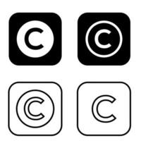 Copyright icon vector set. intellectual property illustration sign collection.