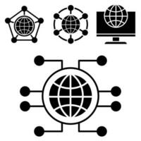 Internet icono vector colocar. conexión ilustración firmar recopilación. nube Servicio símbolo o logo.
