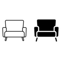 Furniture icons Vector set. armchair illustration sign collection. sofa symbol or logo.