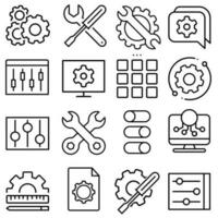 Setup icon vector set. Settings illustration sign collection. Menu symbol. Options logo.