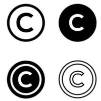 Copyright icon vector set. intellectual property illustration sign collection.