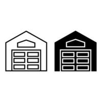 Warehouse icon vector set. storage illustration sign collection. store symbol or logo.