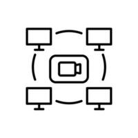 vídeo conferencia icono vector. vídeo llamada ilustración signo. en línea formación símbolo o logo. vector