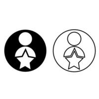 Business client vector icon. people group with stars illustration sign. lead symbol.