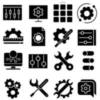 Setup icon vector set. Settings illustration sign collection. Menu symbol or logo.