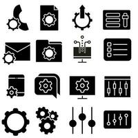 Setup icon vector set. Settings illustration sign collection. Menu symbol. Options logo.