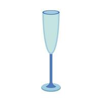 Dishes. A glass, champagne. vector