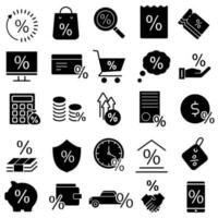 Interest icon vector set. percent illustration sign collection. Credit symbol or logo.