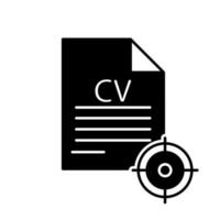 CV icon vector. Resume illustration sign. User data symbol or logo. vector