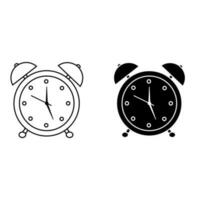 alarma reloj icono vector colocar. hora ilustración firmar recopilación. reloj firmar o símbolo.