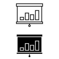 Presentation icon vector set. report illustration sign collection. analysis symbol or logo.