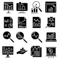 Data analysis icon vector set. profit graph illustration sign collection. data science symbol or logo.