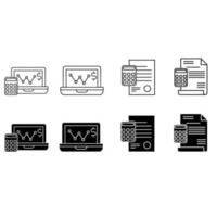 Budget icon vector set. Analysis illustration sign collection. statistics symbol. financial report logo.
