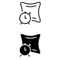 alarma reloj icono vector colocar. hora ilustración firmar recopilación. reloj firmar o símbolo.