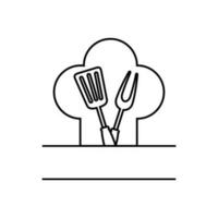 Grill master icon vector. BBQ illustration sign. Grill menu symbol or logo. vector