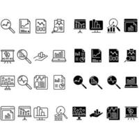 Data analysis icon vector set. profit graph illustration sign collection. data science symbol or logo.