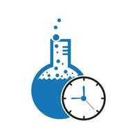 hora laboratorio logo, ilustración hora de laboratorio entrada y azul color aislado blanco antecedentes vector