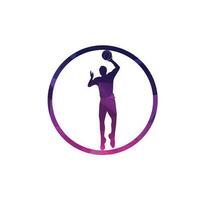 vóleibol club logo Insignia etiqueta voleo pelota logo diseño modelo vector