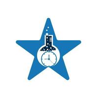 time lab logo, illustration time of lab entry and blue color isolated white background vector