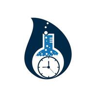 time lab logo, illustration time of lab entry and blue color isolated white background vector