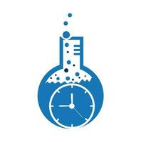 time lab logo, illustration time of lab entry and blue color isolated white background vector